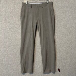 J.M. Haggar Men's 33x30 Slim Fit Gray Dress Pants Stretch Trousers Formal Office